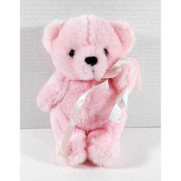 Best Made Toys Pink Teddy Bear  with Pink Bow Moving Arms & Legs Plush Vintage - Picture 1 of 4